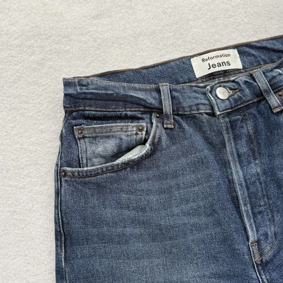 Reformation Serena High Rise Skinny Jeans Womens 26 Blue Stretch Denim Kasai - Picture 3 of 15